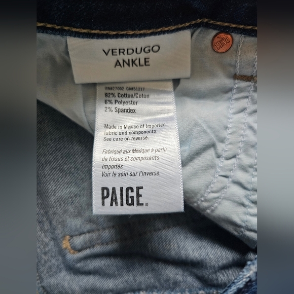 Paige "Verdugo Ankle" Jeans with manufacturers distressed marks, size 28 - Picture 10 of 10